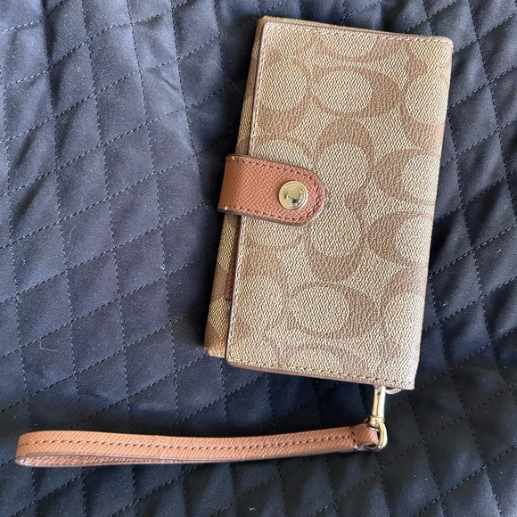 Coach Brown Signature Wristlet with Leather Strap - Picture 6 of 6